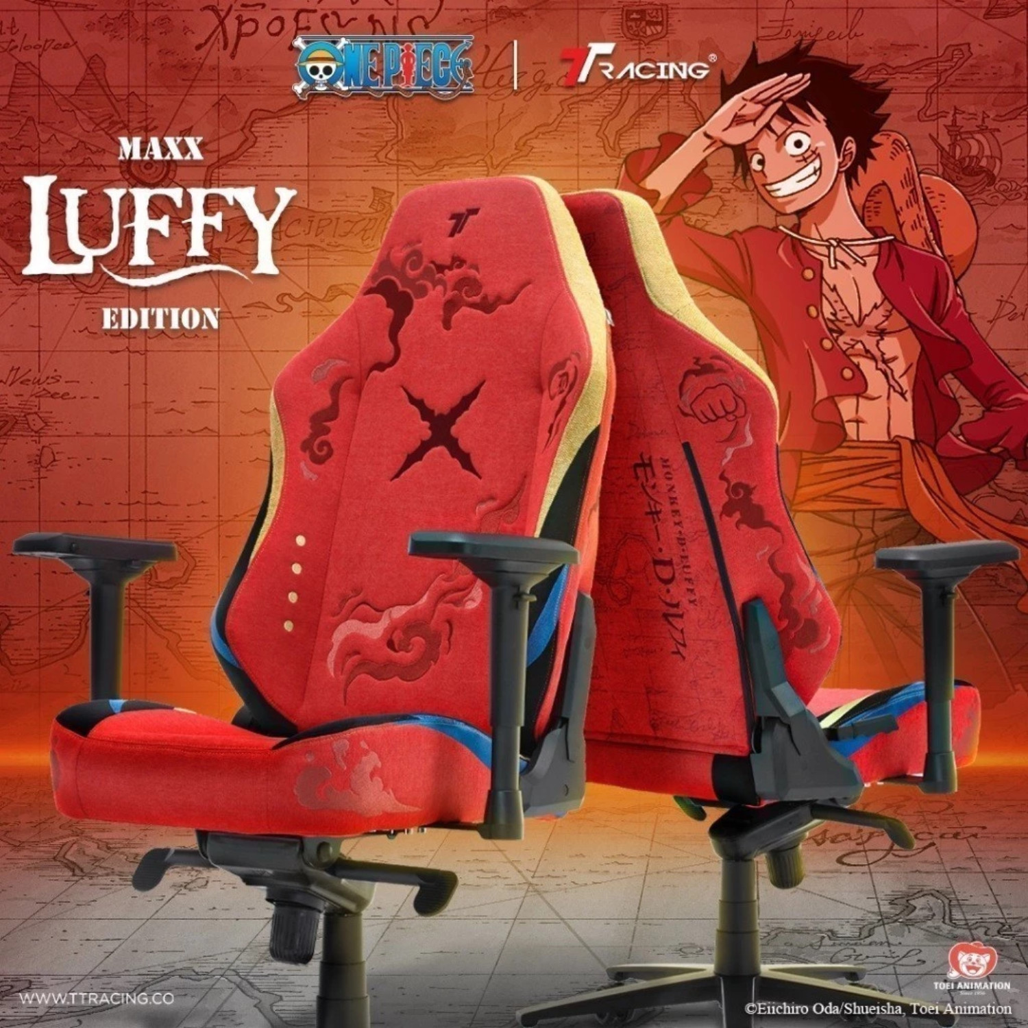 TTRacing Maxx One Piece Luffy Edition Air Threads Fabric Gaming Office Chair