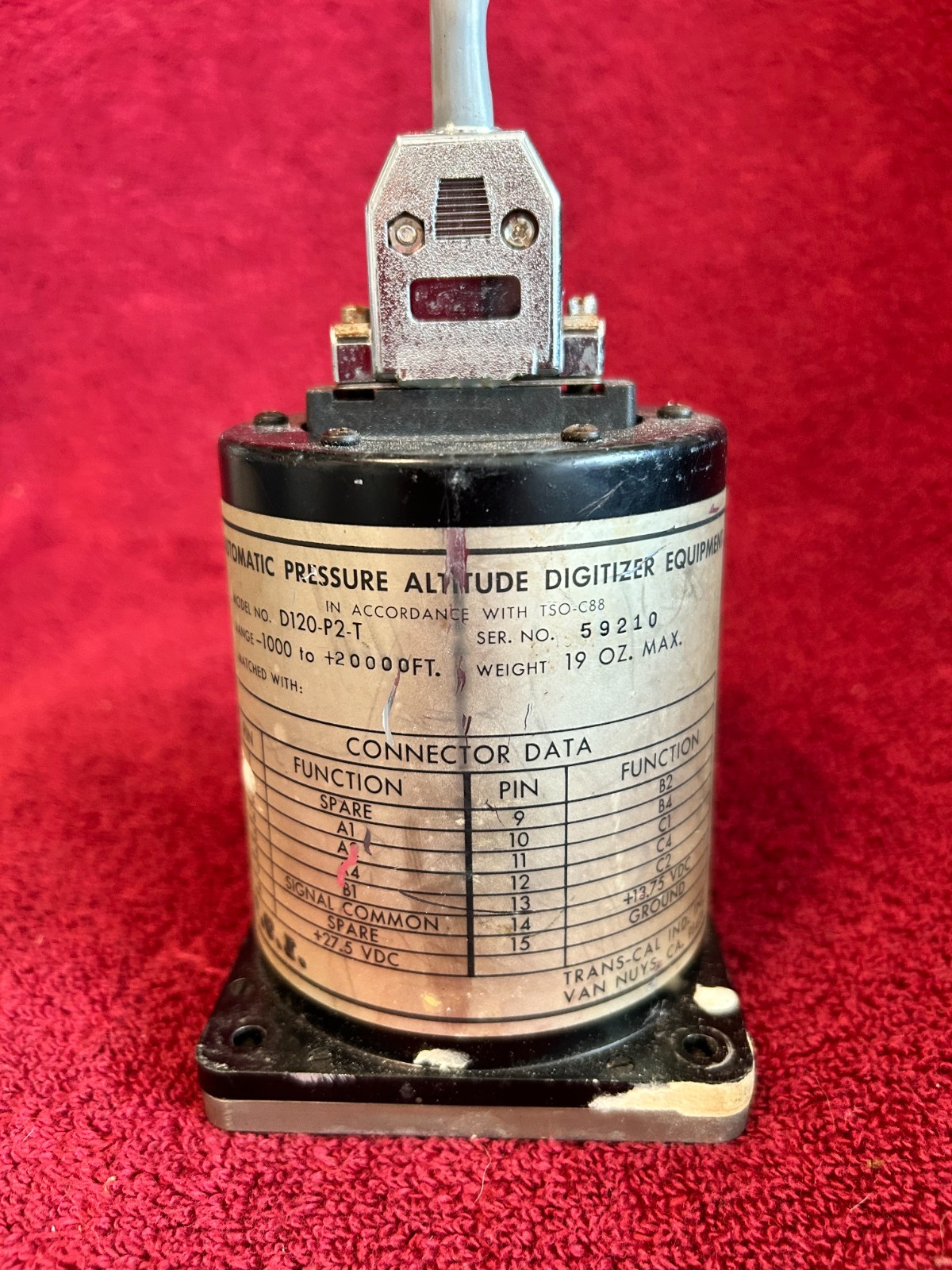 TCI D120-P2-T ALTITUDE DIGITIZER WITH CONNECTOR