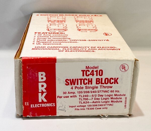 BRK ELECTRONICS TC220 Switch Block 4 pole Single Throw 30A 120/208/240/277 VAC