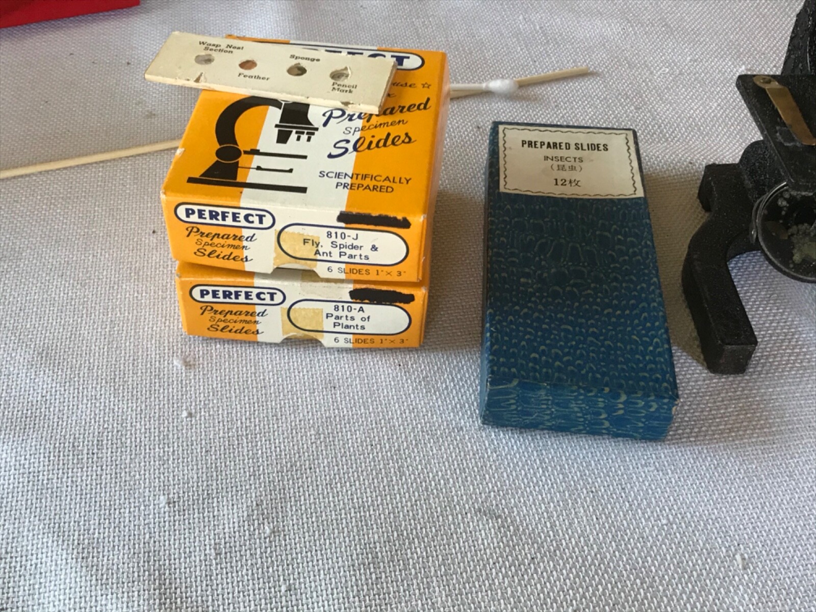 VINTAGE Science Craft Microscope Outfit - No. 308 with prepared slides