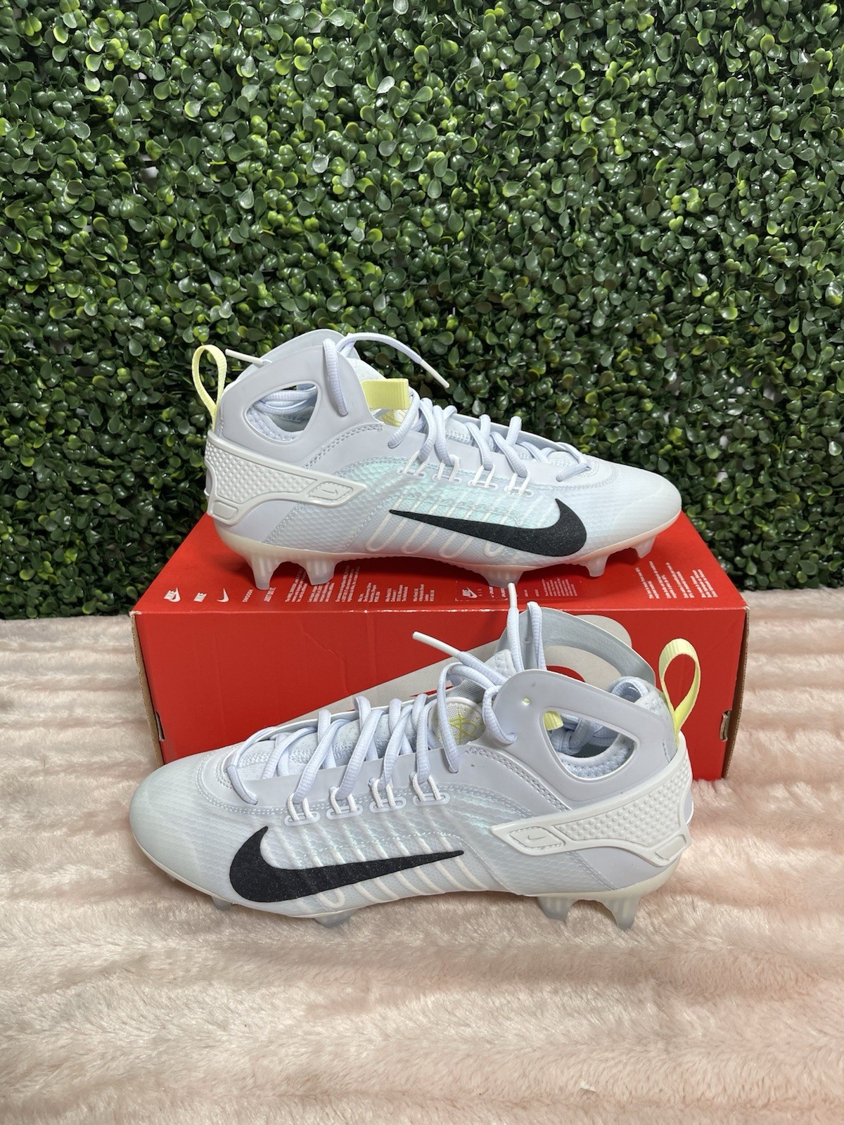 Men's Size 9 - Nike Huarache 9 Elite Mid Lax SE Grey Cleats FV6149-001 NEW