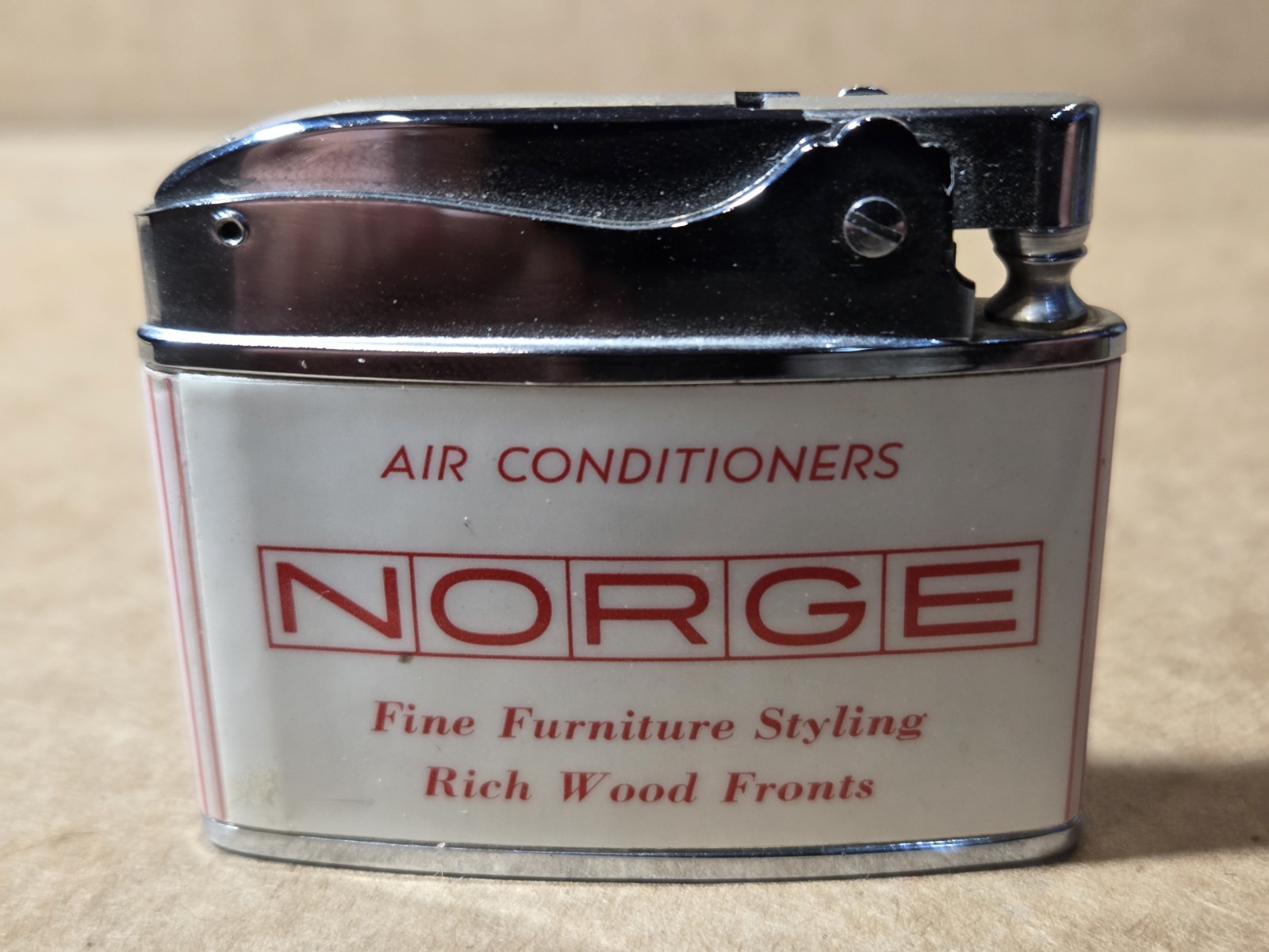 Vintage Norge Air Conditioners Advertising Lighter Near Mint
