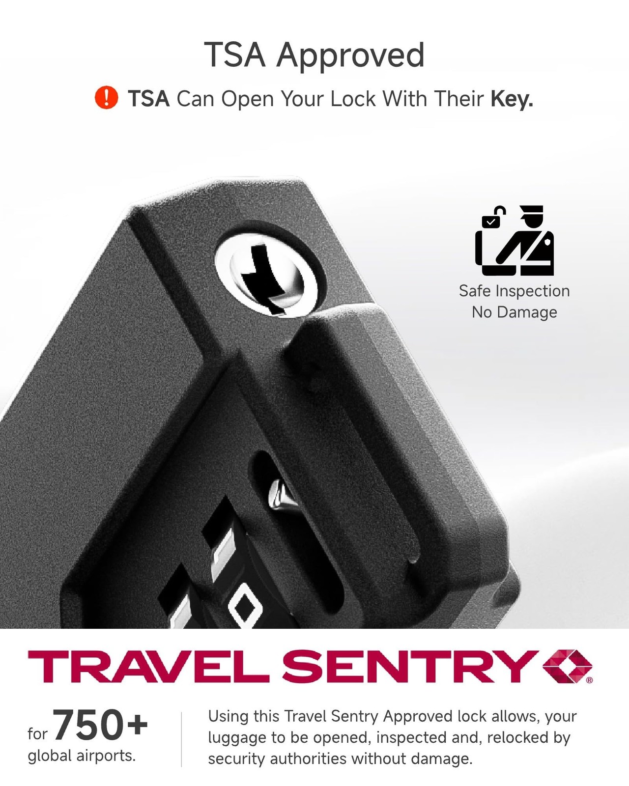 LUGGEX TSA Locks for Luggage, Suitcase Locks TSA Approved, Luggage Locks, Eas...