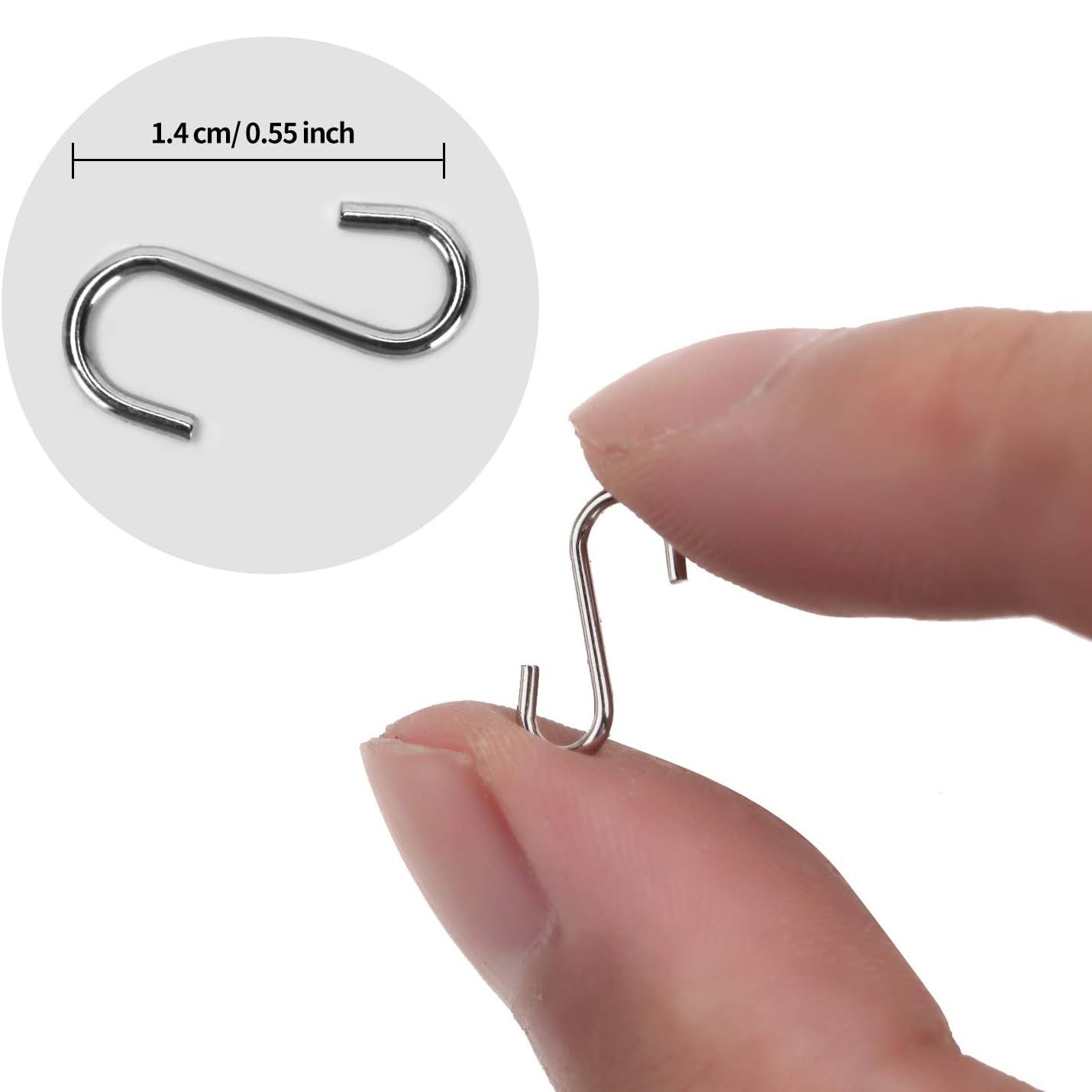 100 Pcs Small S Shaped Hooks - 1/2 Inch Mini S Hooks for Crafts, DIY Projects