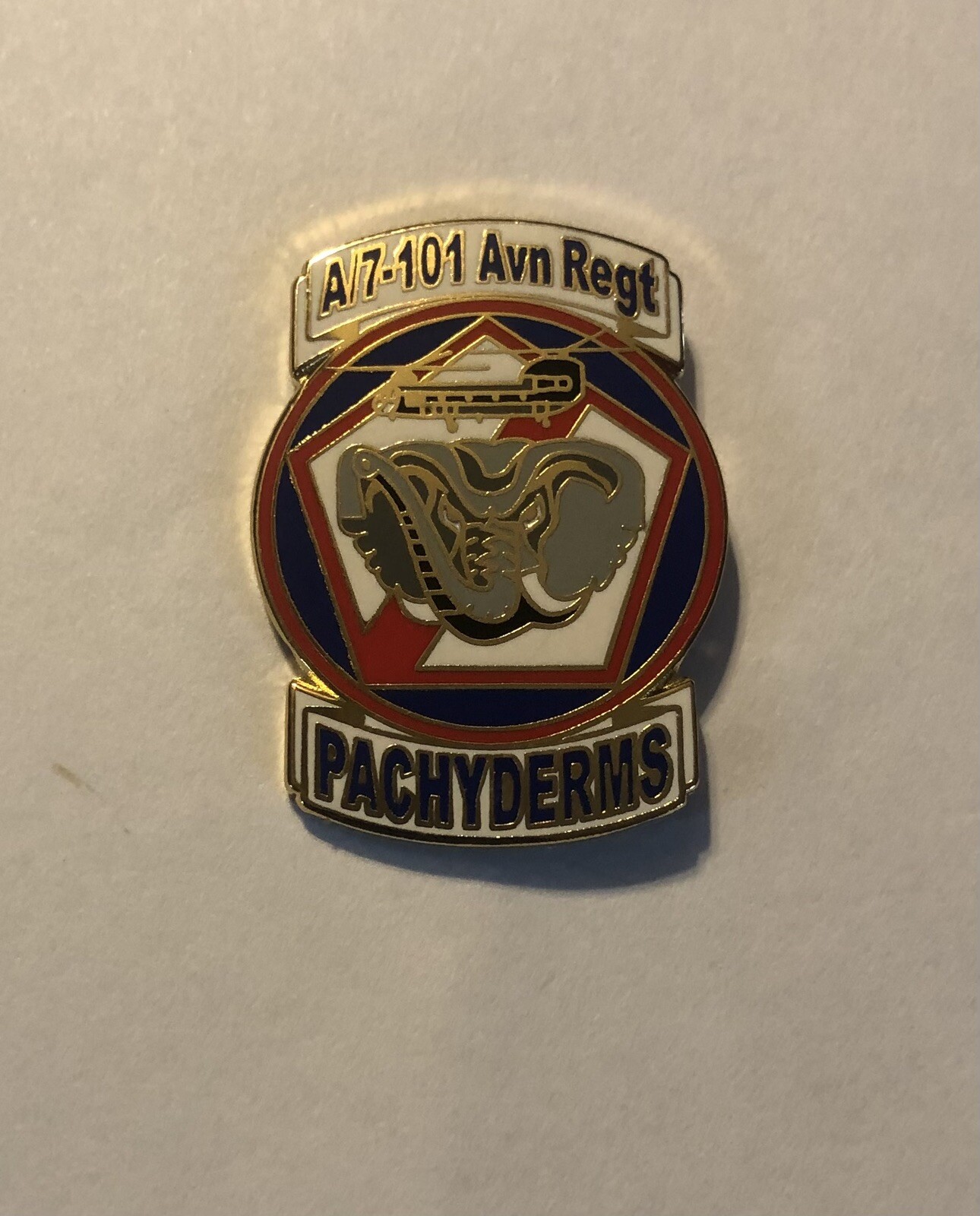 A/7-101 Avn Regt Pachyderms Lapel Pin