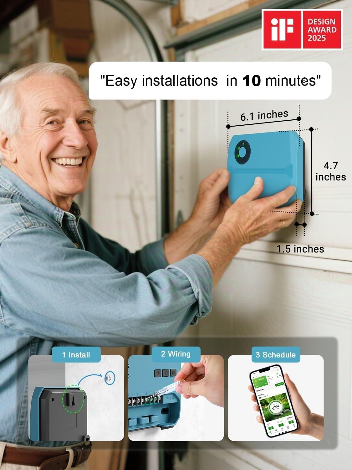 Smart Sprinklers Controller WiFi, Irrigation Controller Easy Use App Enabled,...