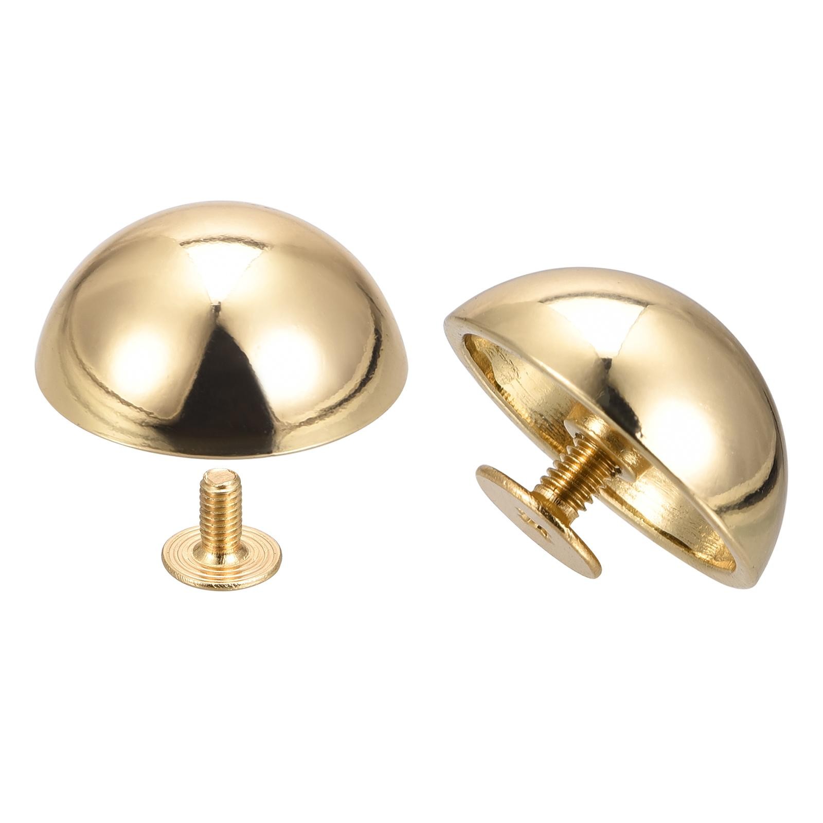 20x9mm Screw Back Rivets Hollow Round Head Leather Studs Gold Tone 10 Sets