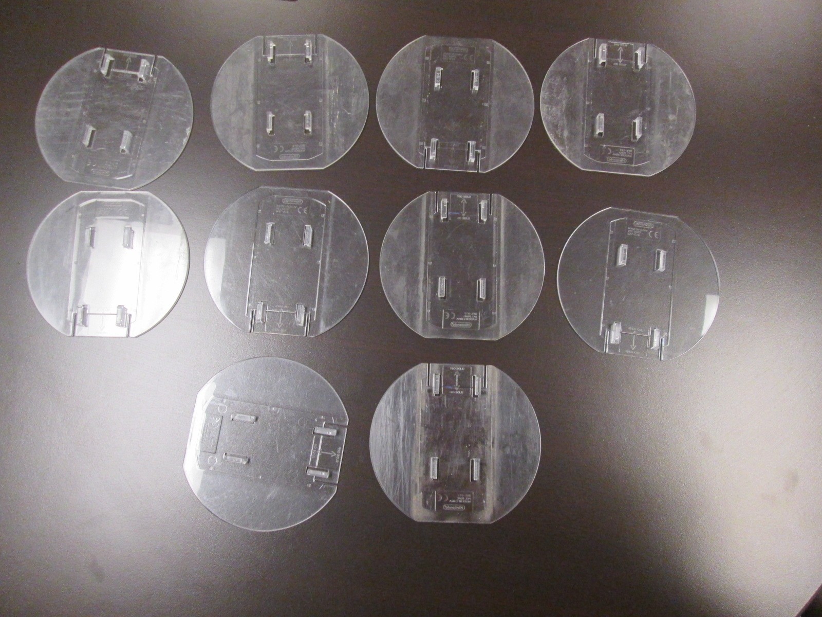 Lot Of 10 Nintendo OEM Console System Stand Clear Circle Base Plate Part 1825
