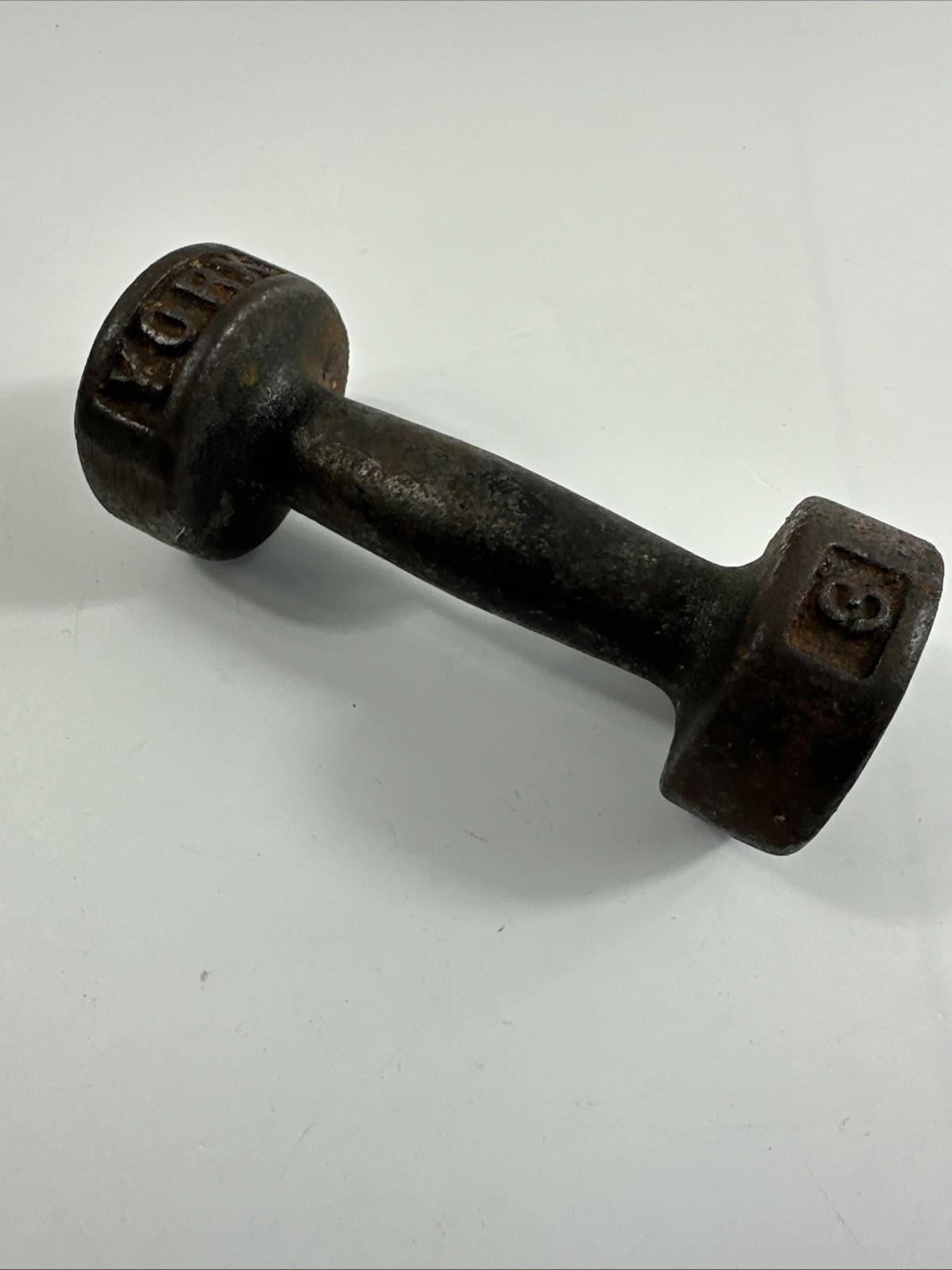 Vintage York 3 Lb Pound Dumbbell Weight Cast Iron ONE