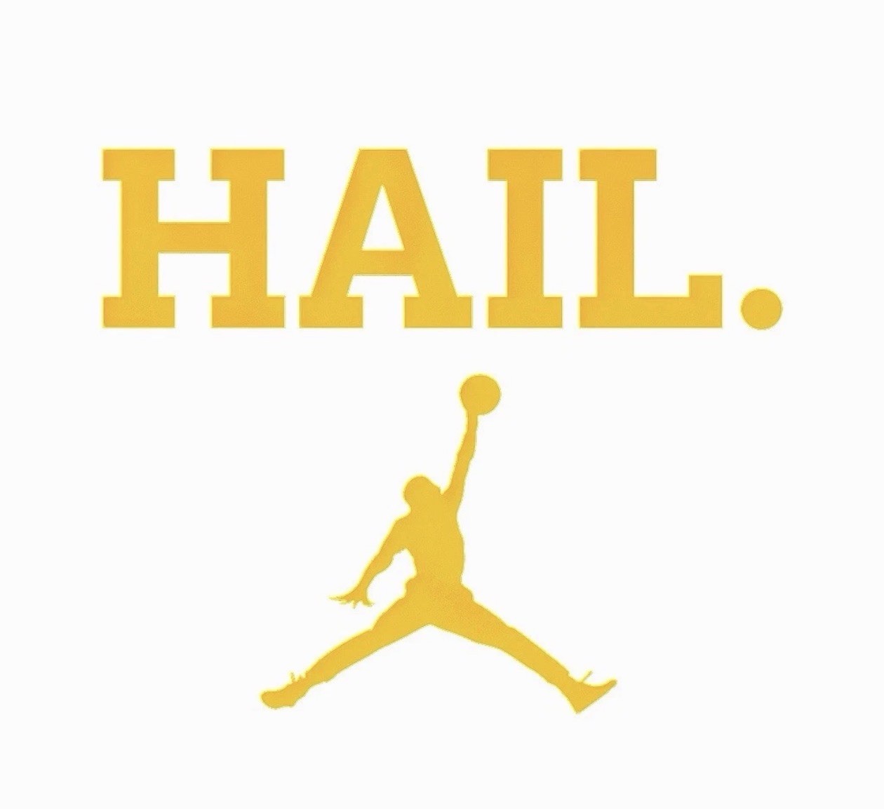 University of Michigan Decal HAIL JORDAN Maize / Yellow Premium Vinyl