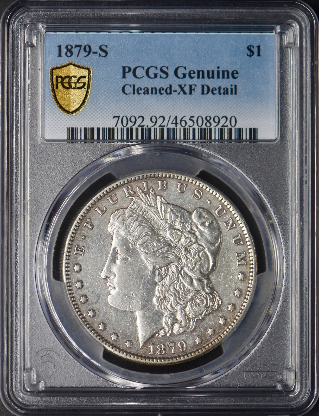 1879-S Morgan Silver Dollar - PCGS XF Detail Cleaned Shield Label ✪COINGIANTS✪