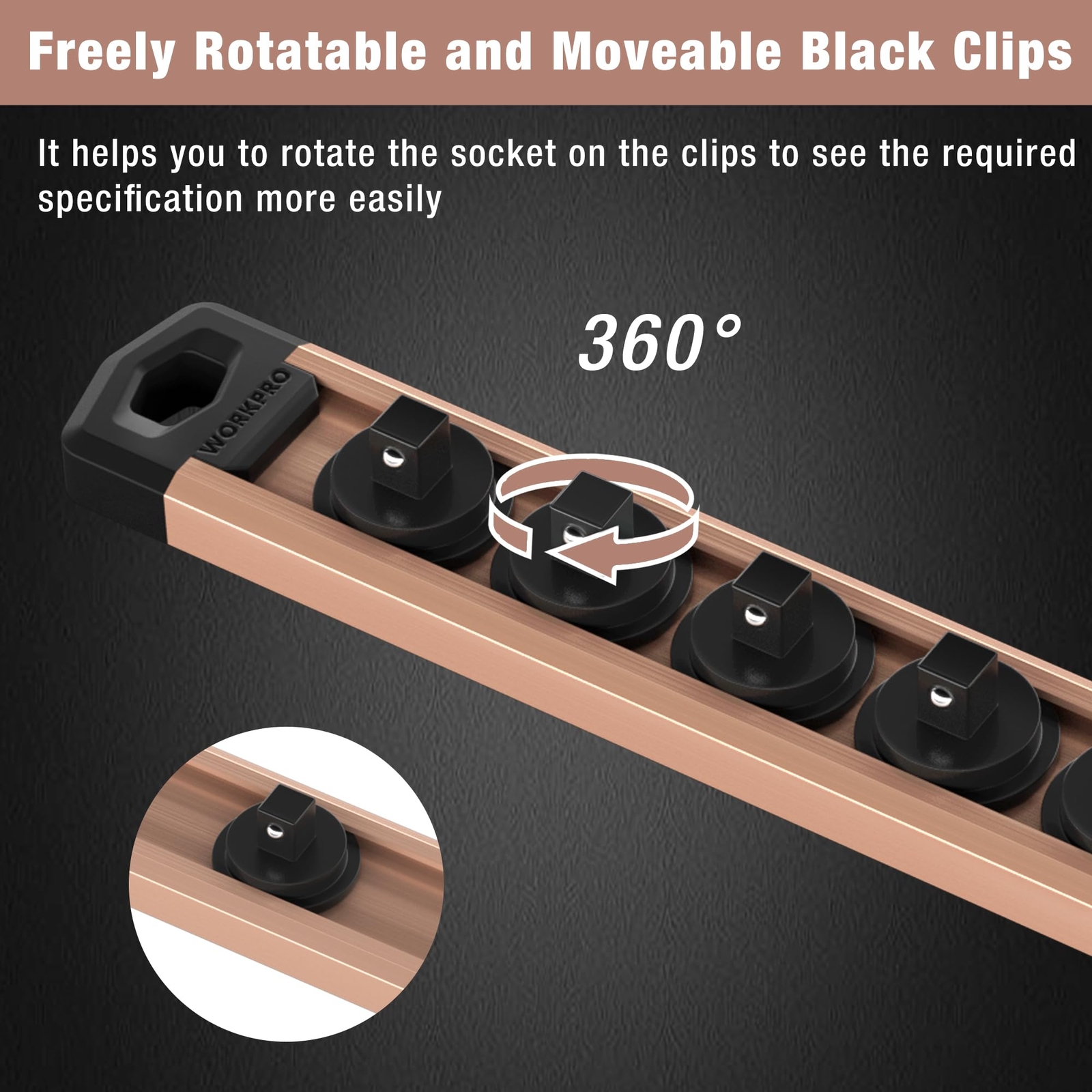 1/4'' Drive Magnetic Socket Organizer Heavy Duty Socket Holder (No Socket)
