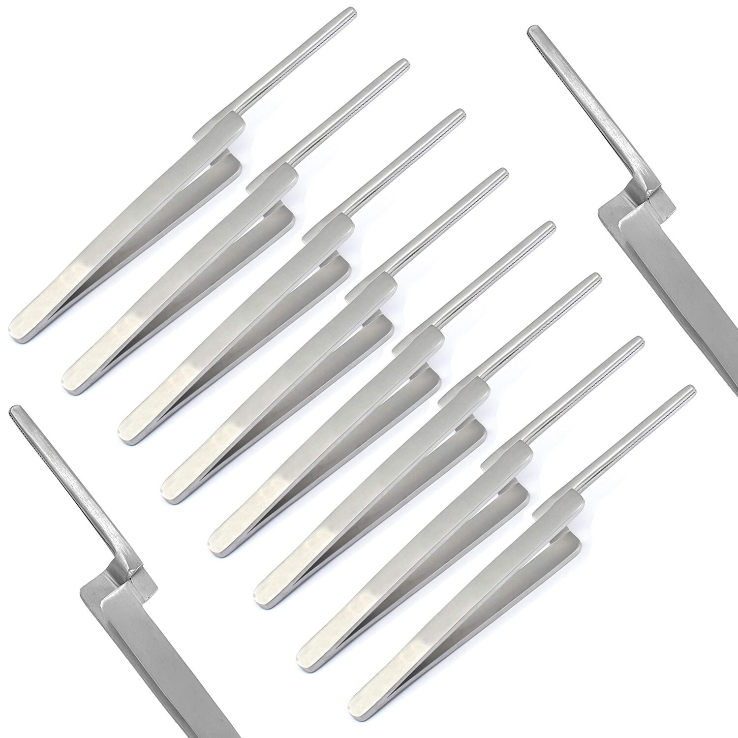 10 Dental Articulating Paper Holder Serrated Pliers Tweezers Straight Stainless