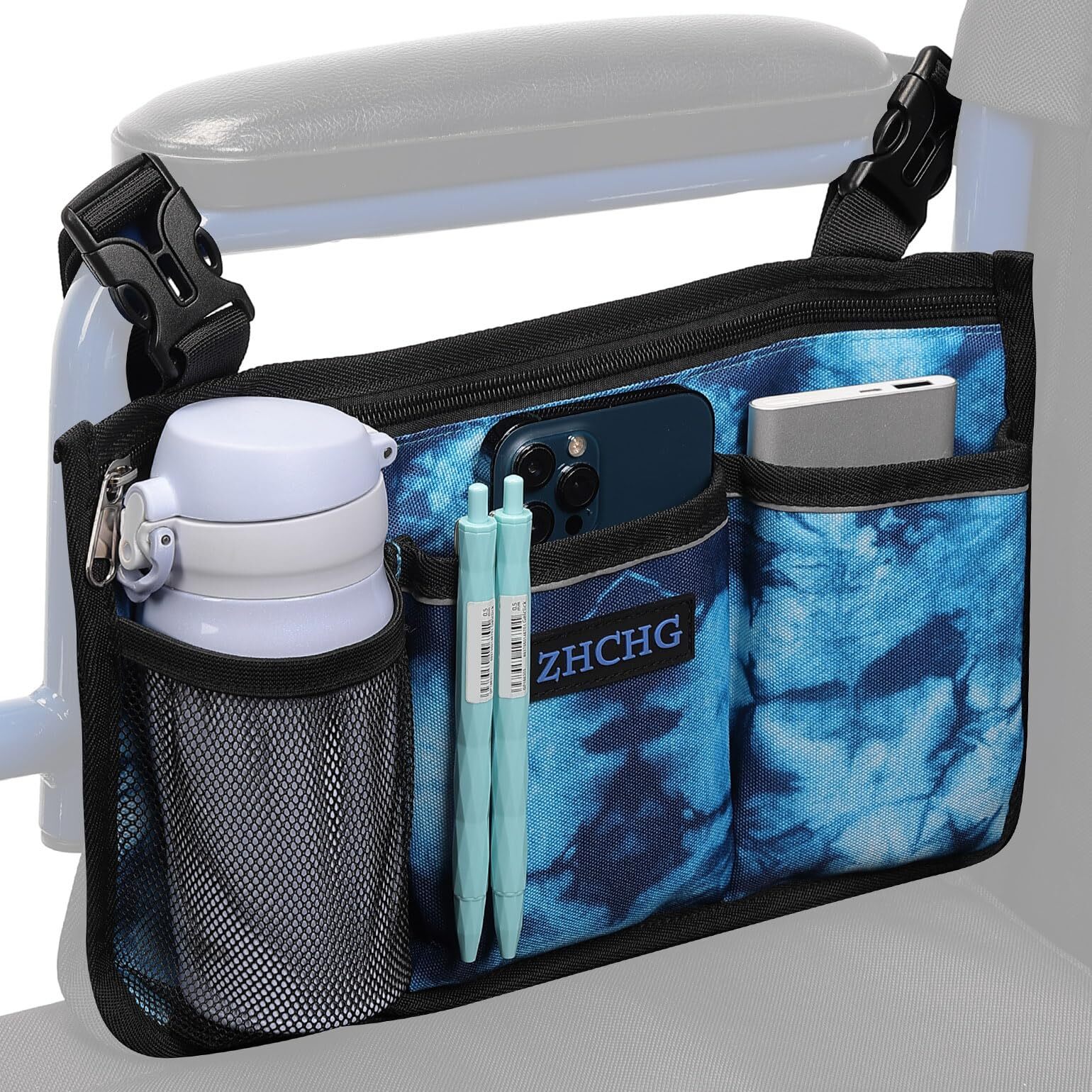 Wheelchair Side Bag Armrest Accessories Storage Cup Holder for Most Walkers