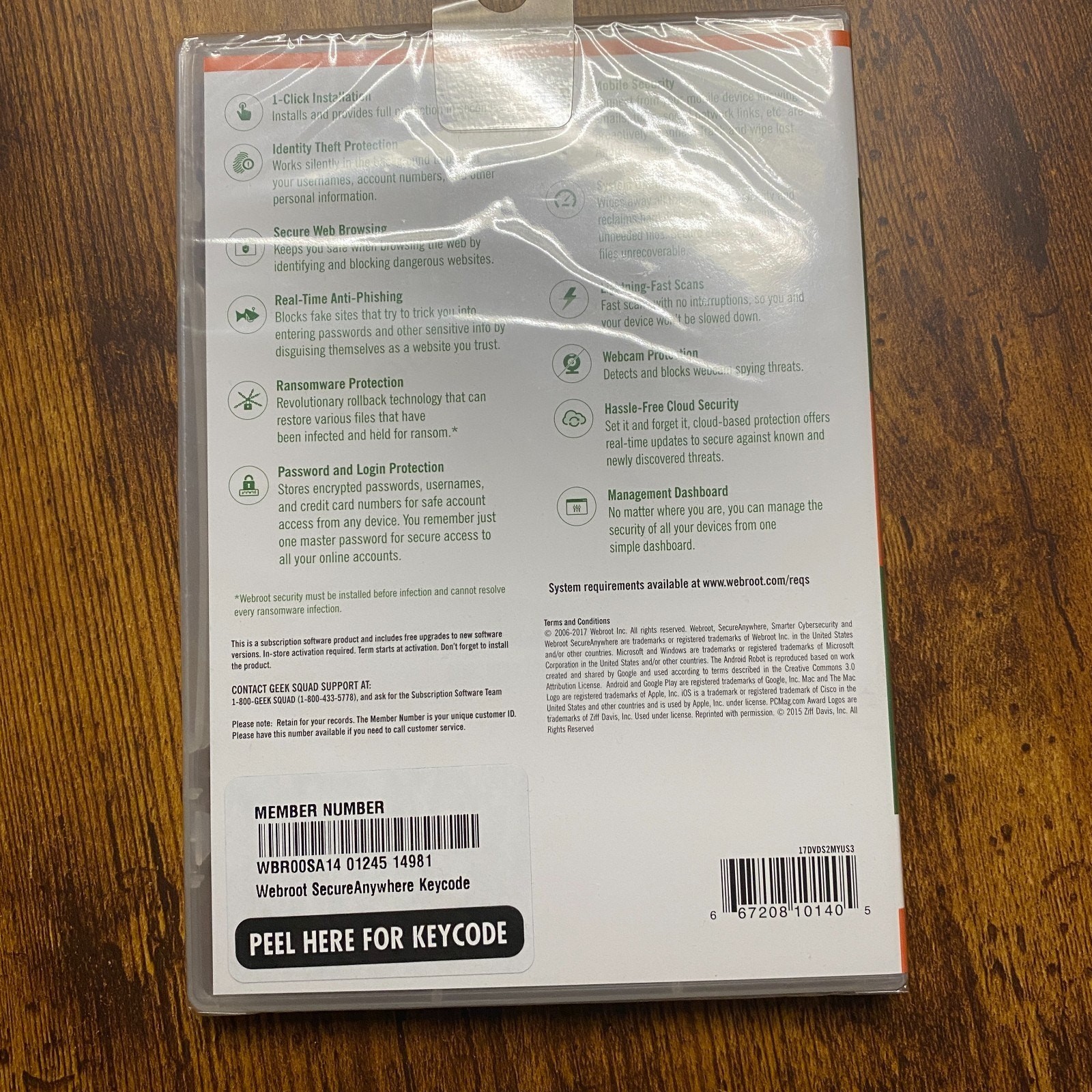 New Webroot Secure Anywhere Internet Security w/ Antivirus Windows 10, 3 Devices