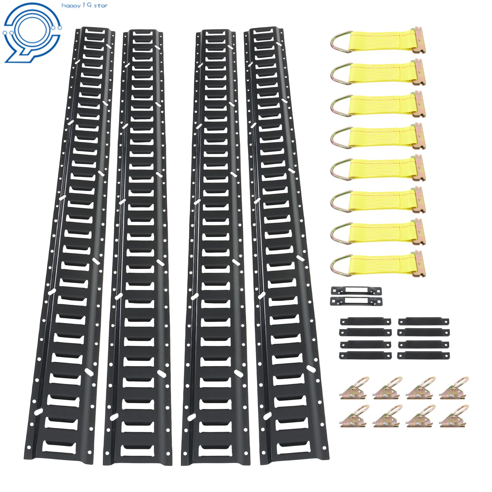 30PCS 4× 5FT E-Tracks 8x D-Rings 8x O Rings 8x End Caps 2 Single Slot For Cargo