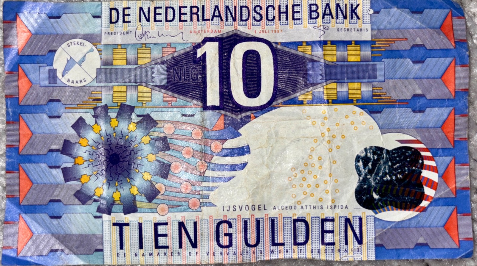 Tien Guilden Netherlands note