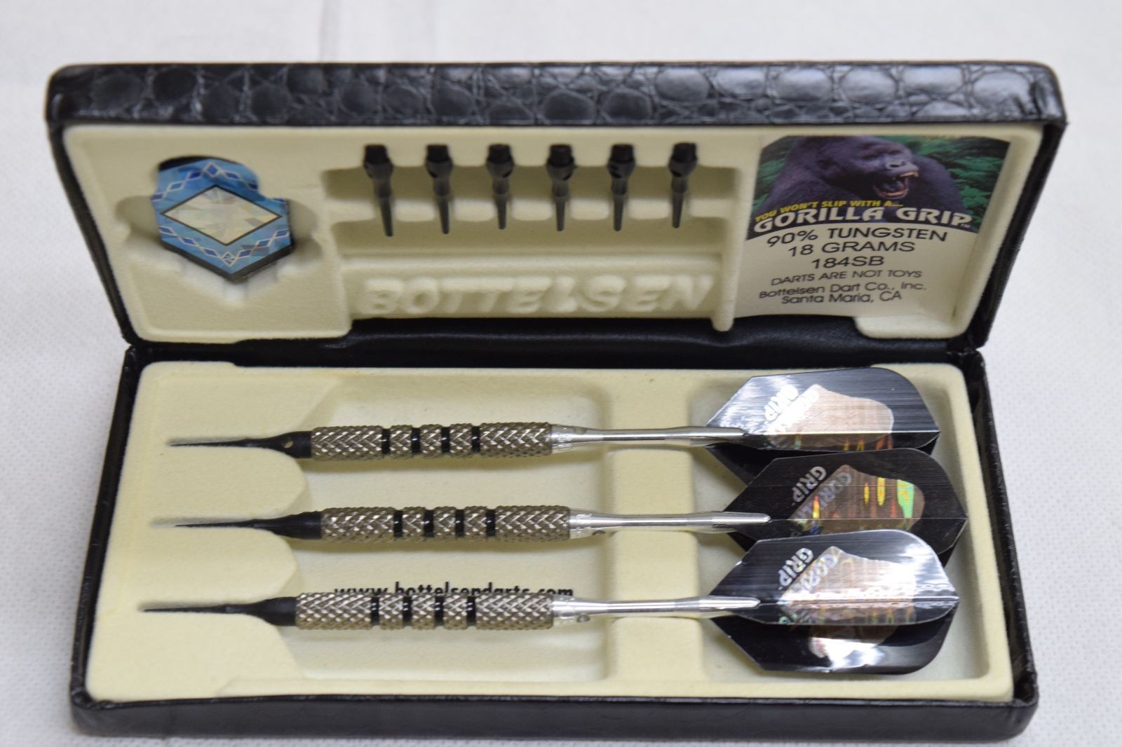 Bottelsen Gorilla Grip 18g Soft Tip Darts Set 90% Tungsten Knurled Barrel 18SB