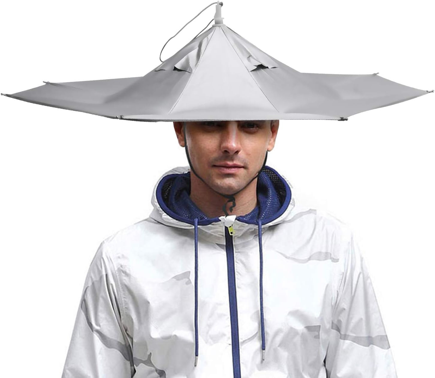 Umbrella Hat Sun Rain Cap Colorful Folding Umbrellas Headwear 23� Beach