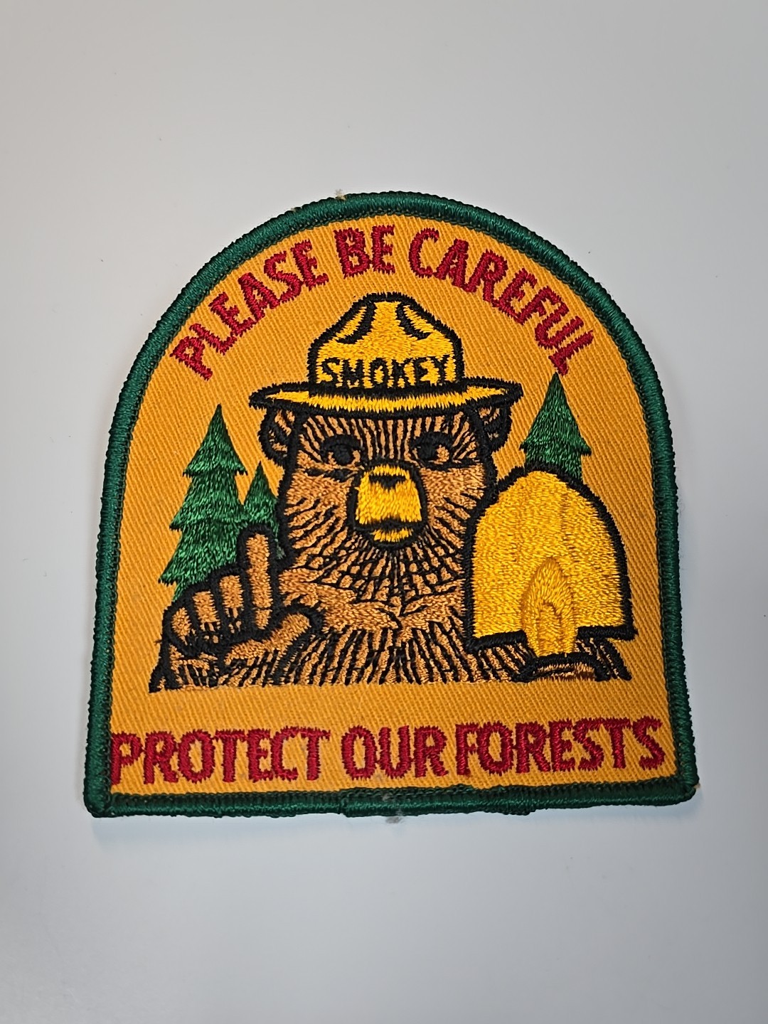 Smoky the Bear Please Be Careful Protect Our Forests Iron-On Patch