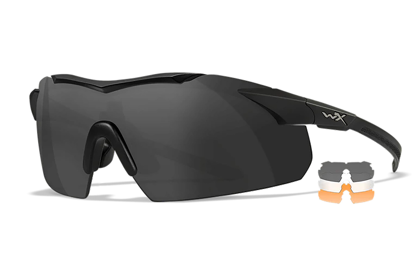 Wiley X 3552 Vapor Comm Temples Smoke Gray/Clear/Light Rust Lens Polycarbonate