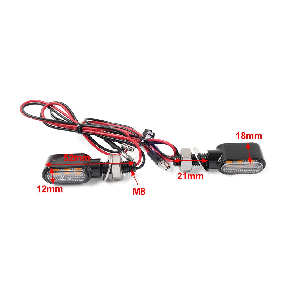 Motorcycle Turn Signal Mini Blinker Indicator Light Amber Black&Clear Universal