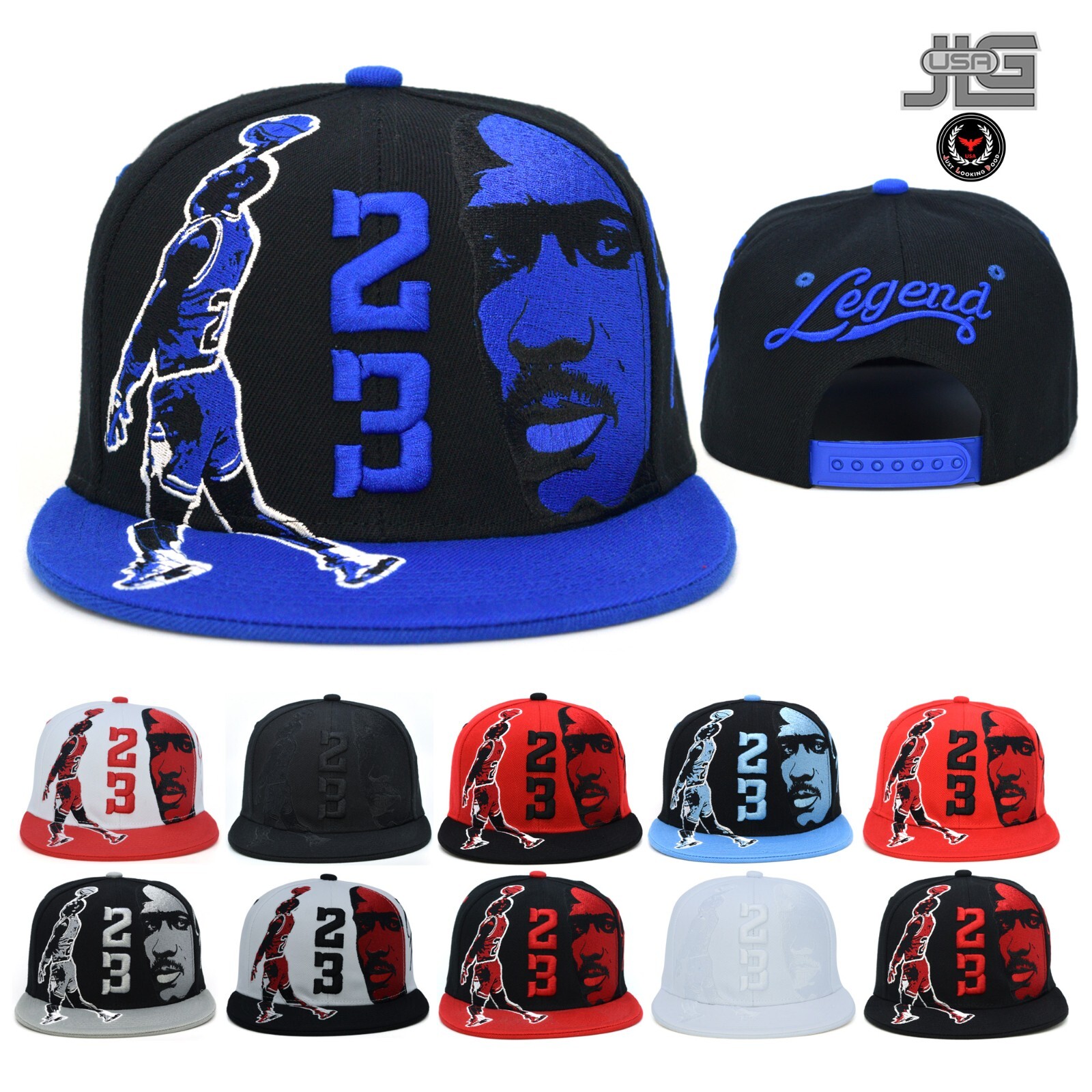 Shooter 23 Face Fly Legend New Greatest MJ Embroidery Snapback Hat Cap