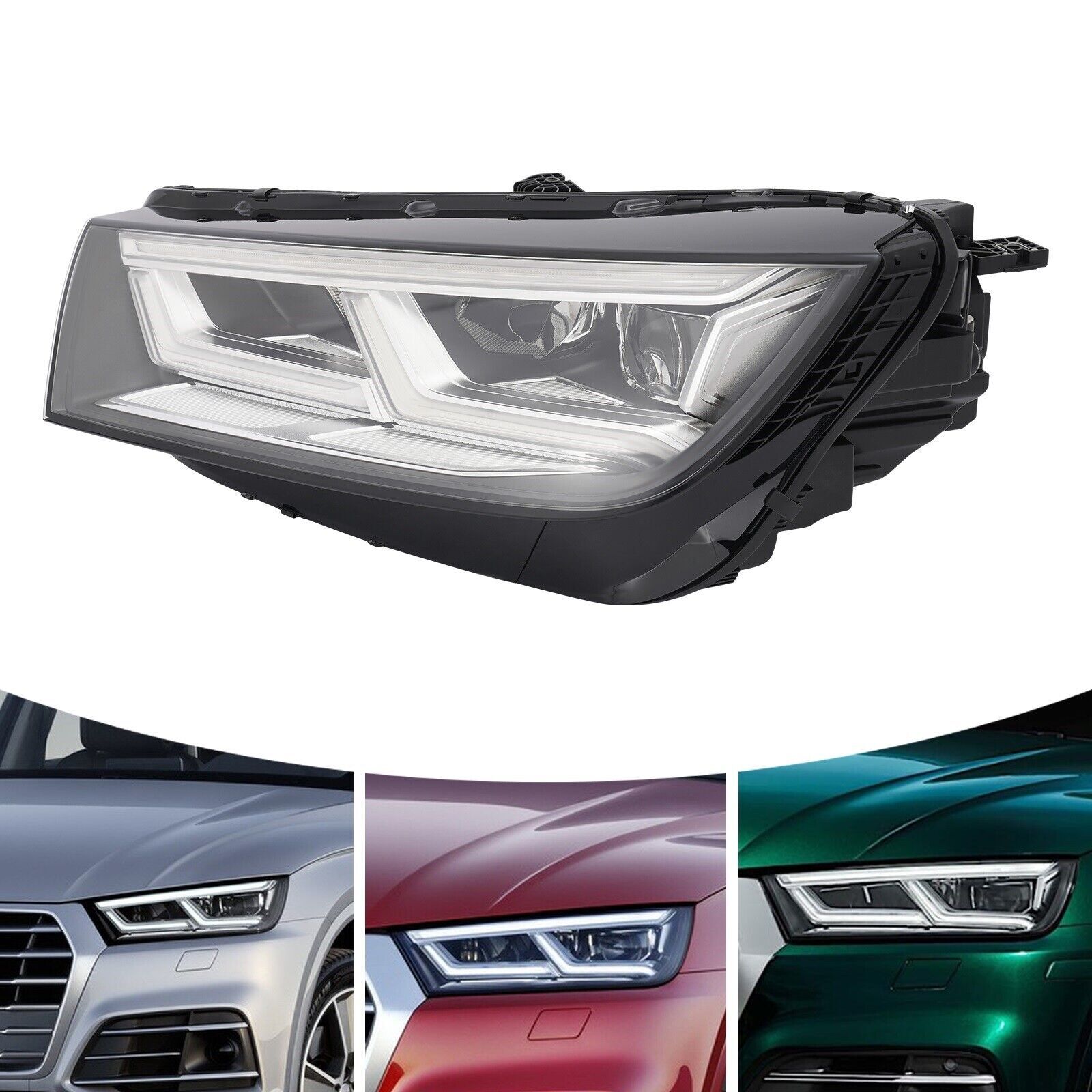 Left Driver Side For 2018-2020 Audi Q5 SQ5 Full LED Headlight Assembly Headlamp