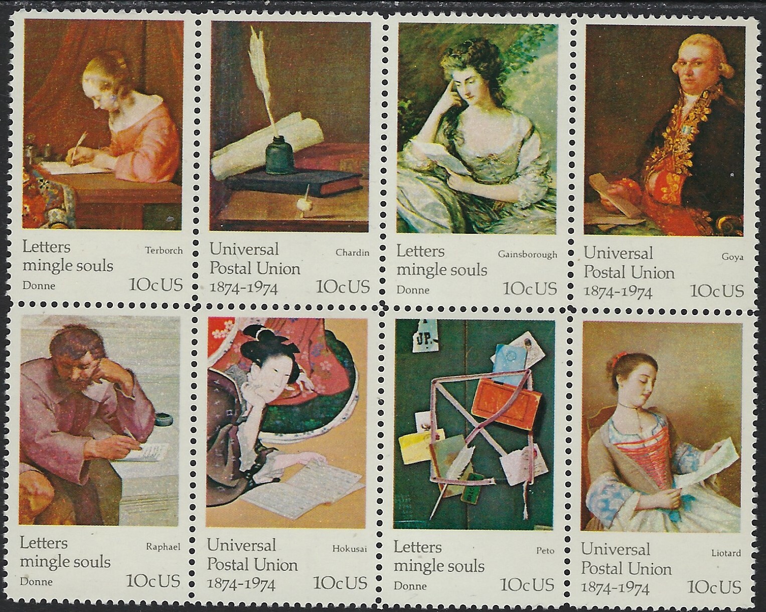 USA - MNH Block of 8  Stamps - Universal Postal Union...1530 - 1537