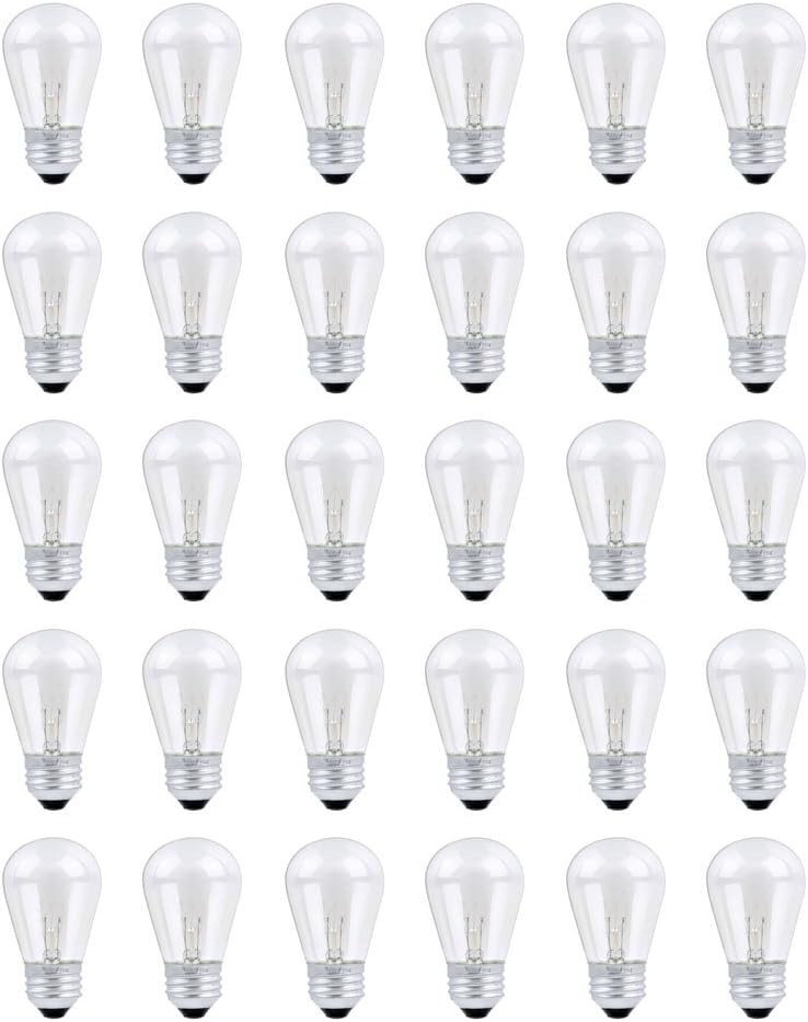 30 Pack S14 Outdoor String Light Bulbs Set 30 Count (Pack of 1), Clear