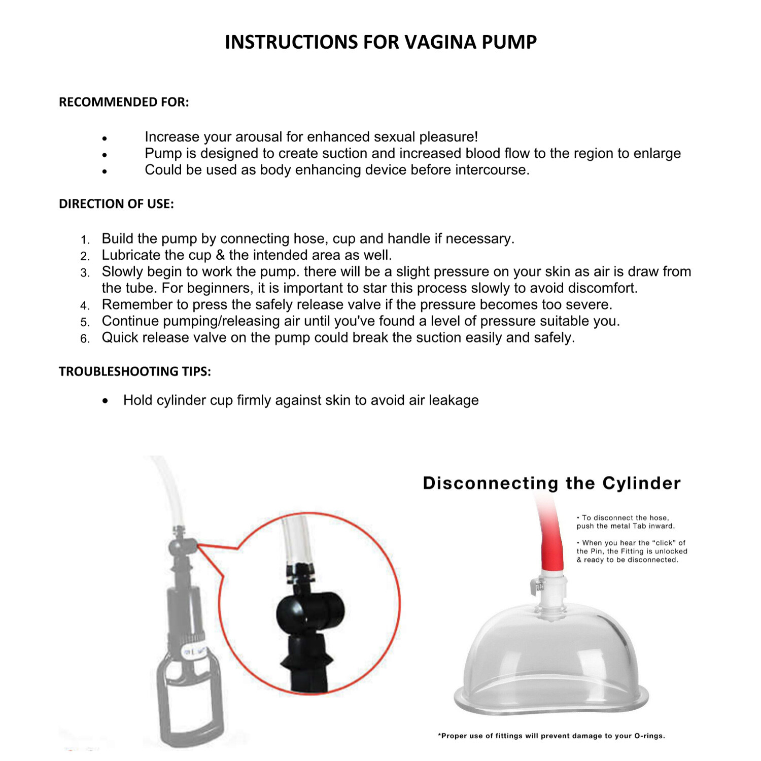 Vaginal Pumping Cup Attachment for Vaginal Vacuum Pumps, Women