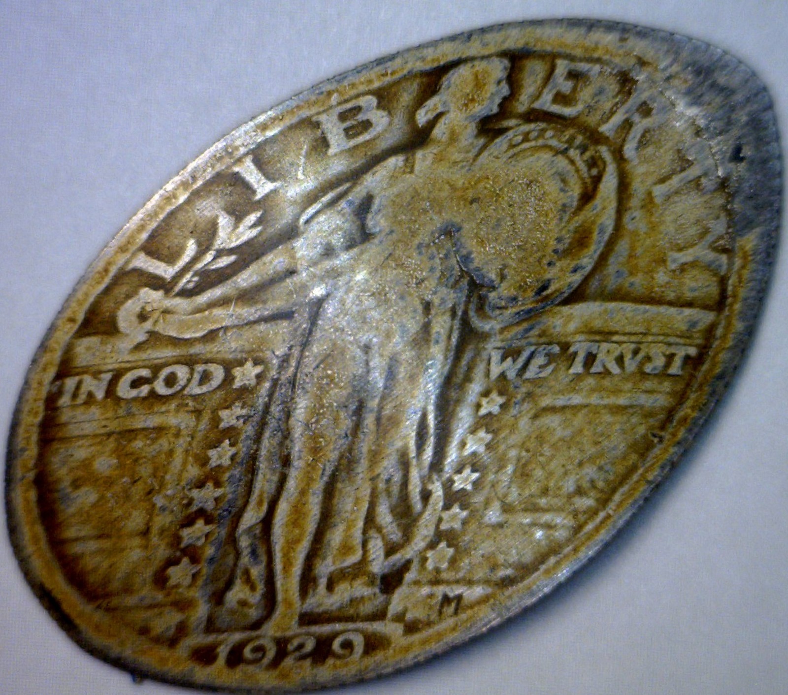 1929 Standing Liberty SILVER Quarter Elongated Coin SCARCE TYPE   NR