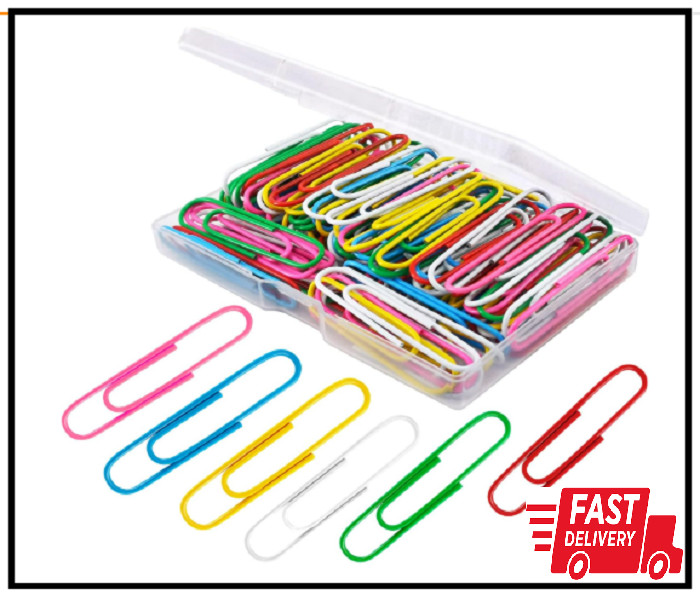 Paper Clips, 100Pcs 2 Inch Large Paperclips, Assorted Colored Coated Jumbo Reusa