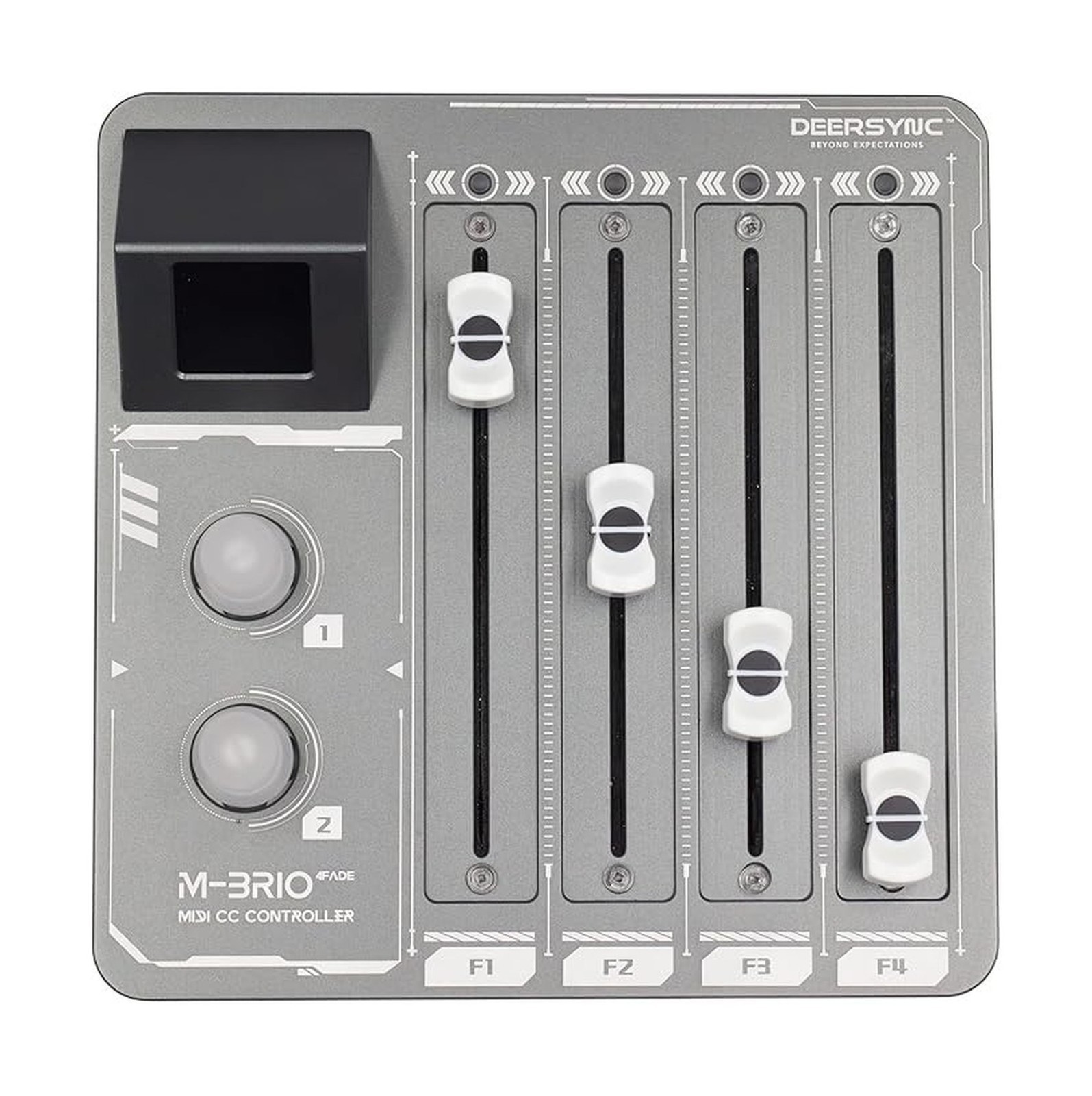 Model M-BRIO-4FADE 4 Faders MIDI CC Controller Silver Aluminum