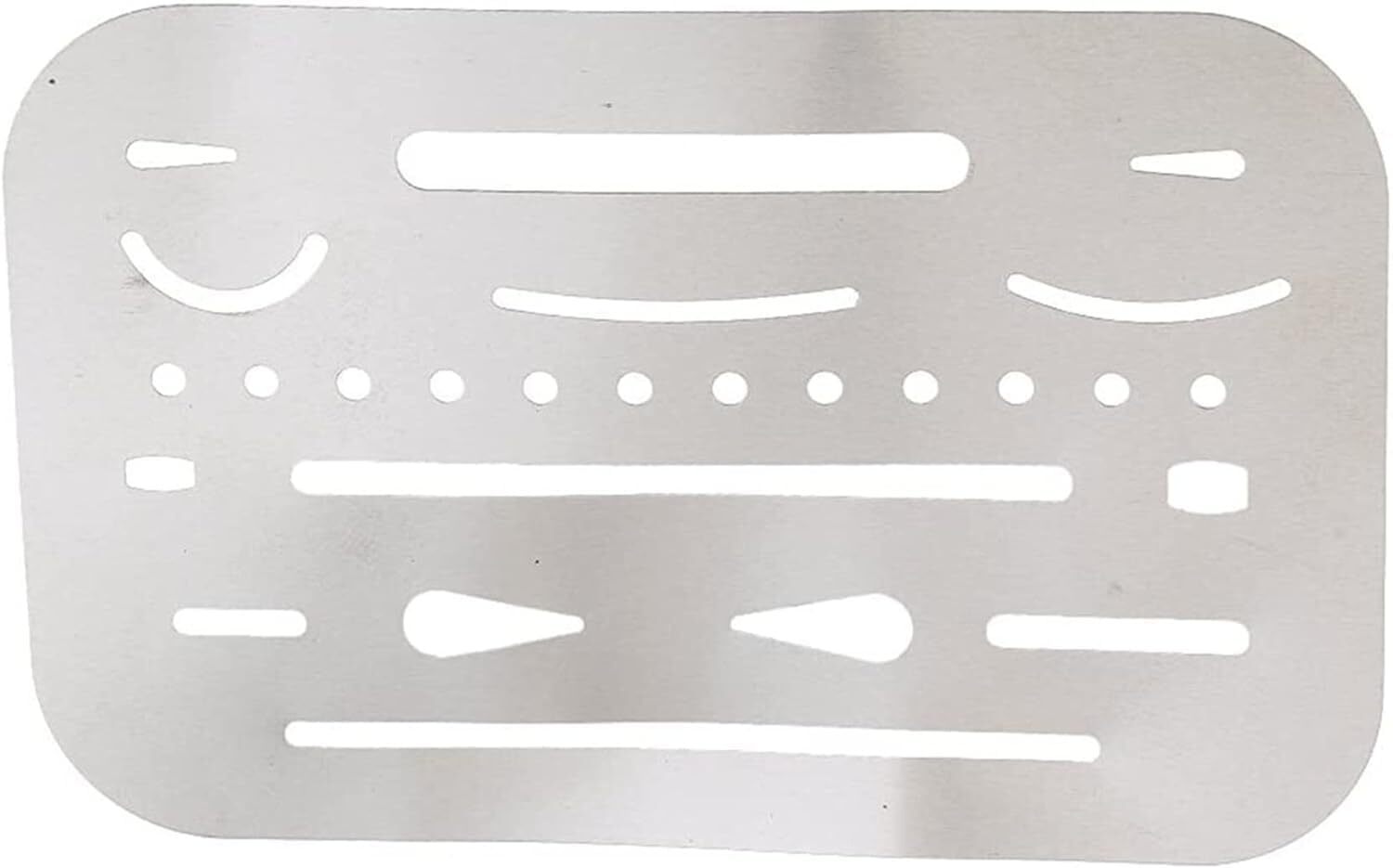 1Pc Silver Stainless Steel Erasing Shield 26 Apertures Letter Craft Drawing D...