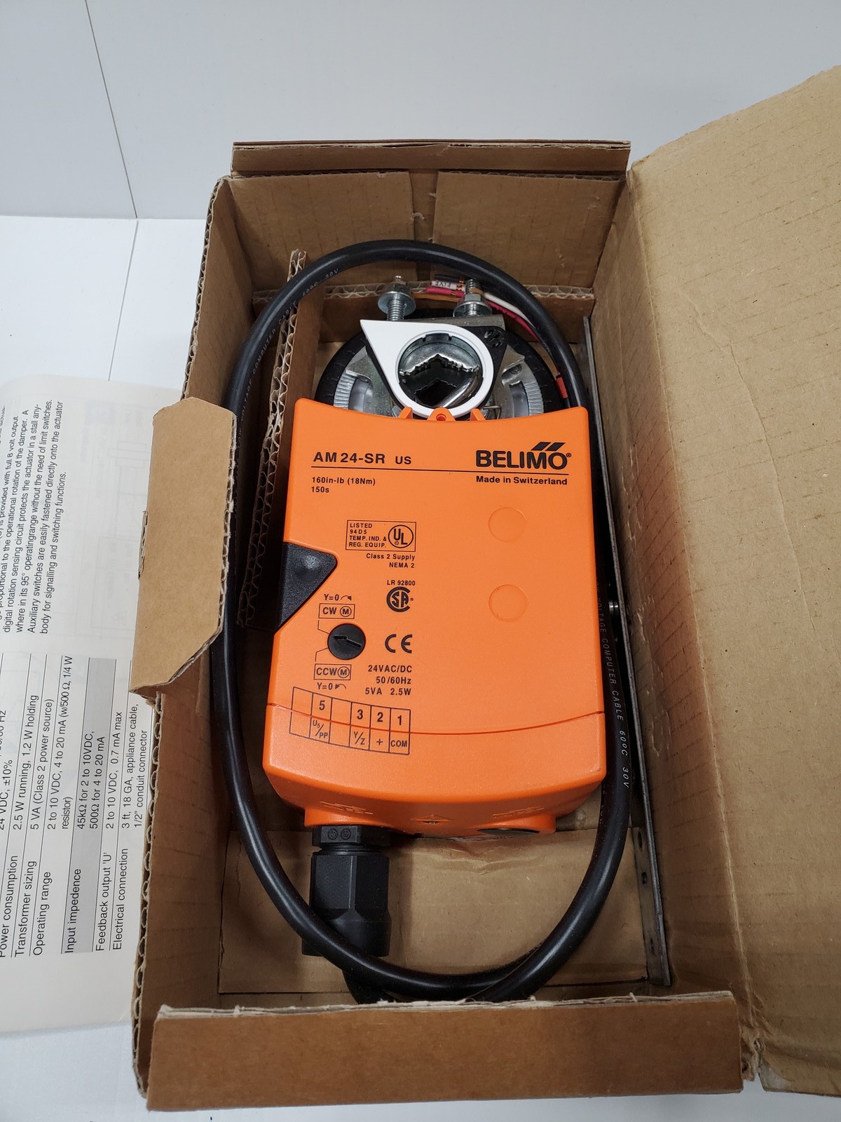 BELIMO AM24-SR US Damper actuator 160in-lb, 150s AC/DC24V