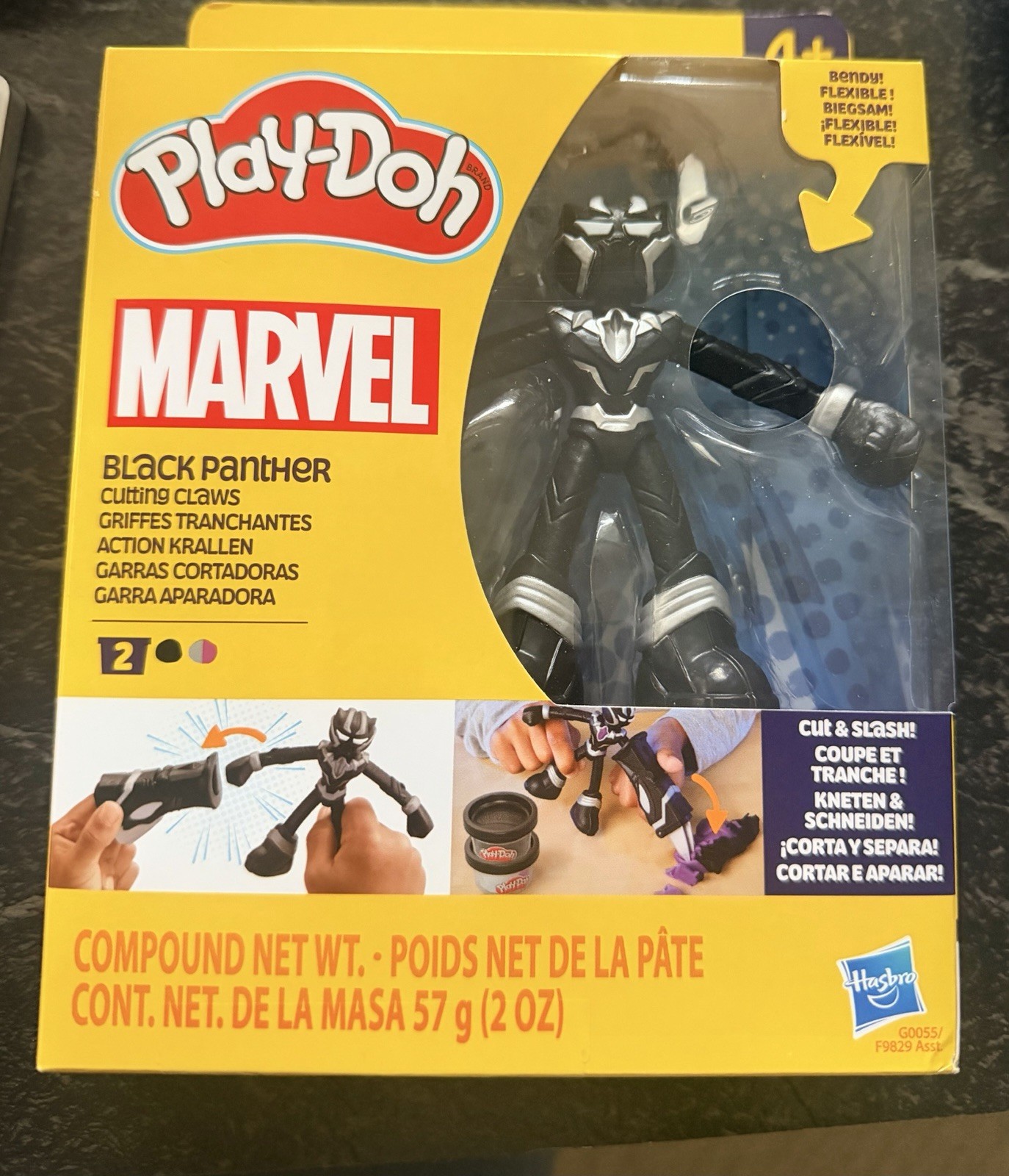 Play-Doh Marvel BLACK PANTHER Cutting Claws Playset Bendy Action Figure NEW