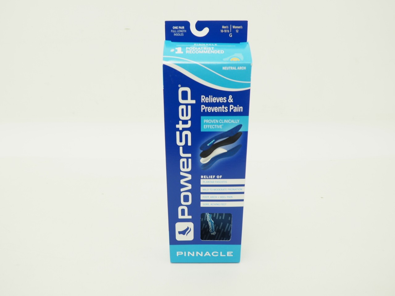 NEW! Powerstep Pinnacle Unisex Adult Shoe Insoles Size G M-10-10.5 W 12