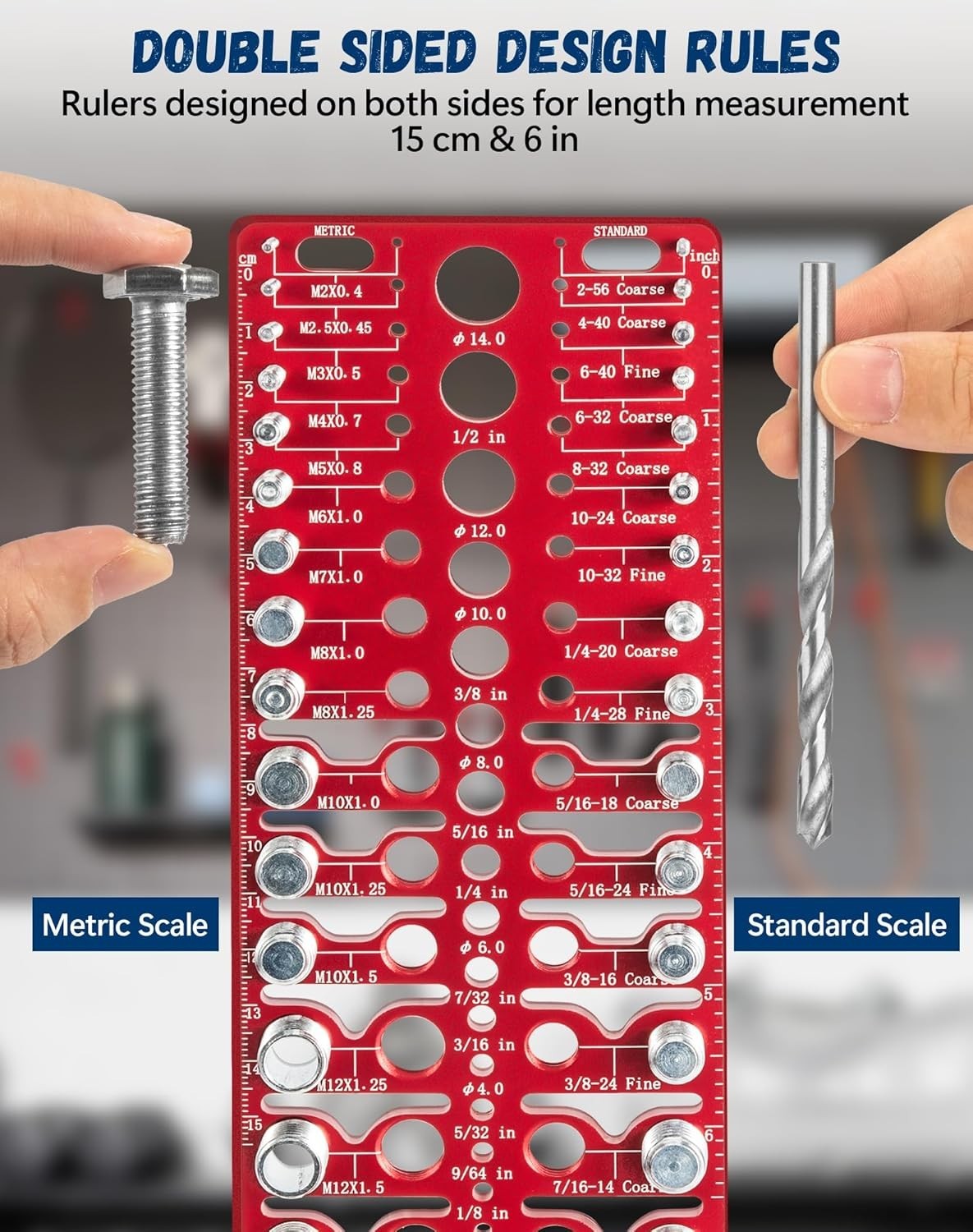 57 Nut and Bolt Thread Checker Thread Checker Standard and Metric Bolt...