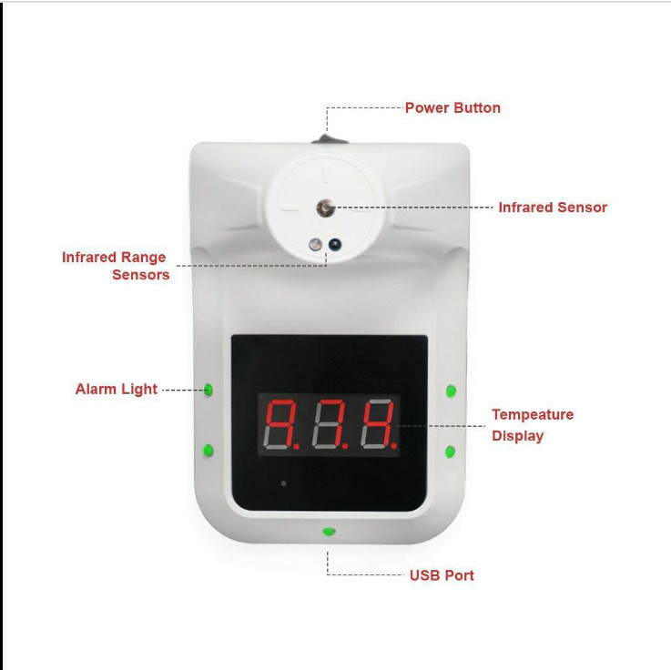 Gorilla Gadgets WMT5 Wall-Mounted Bluetooth Body Thermometer White