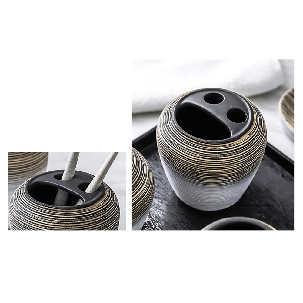 Ceramic Bathroom Accessories Set Decorative Storage Lotion Dispenser Holder 5PCS