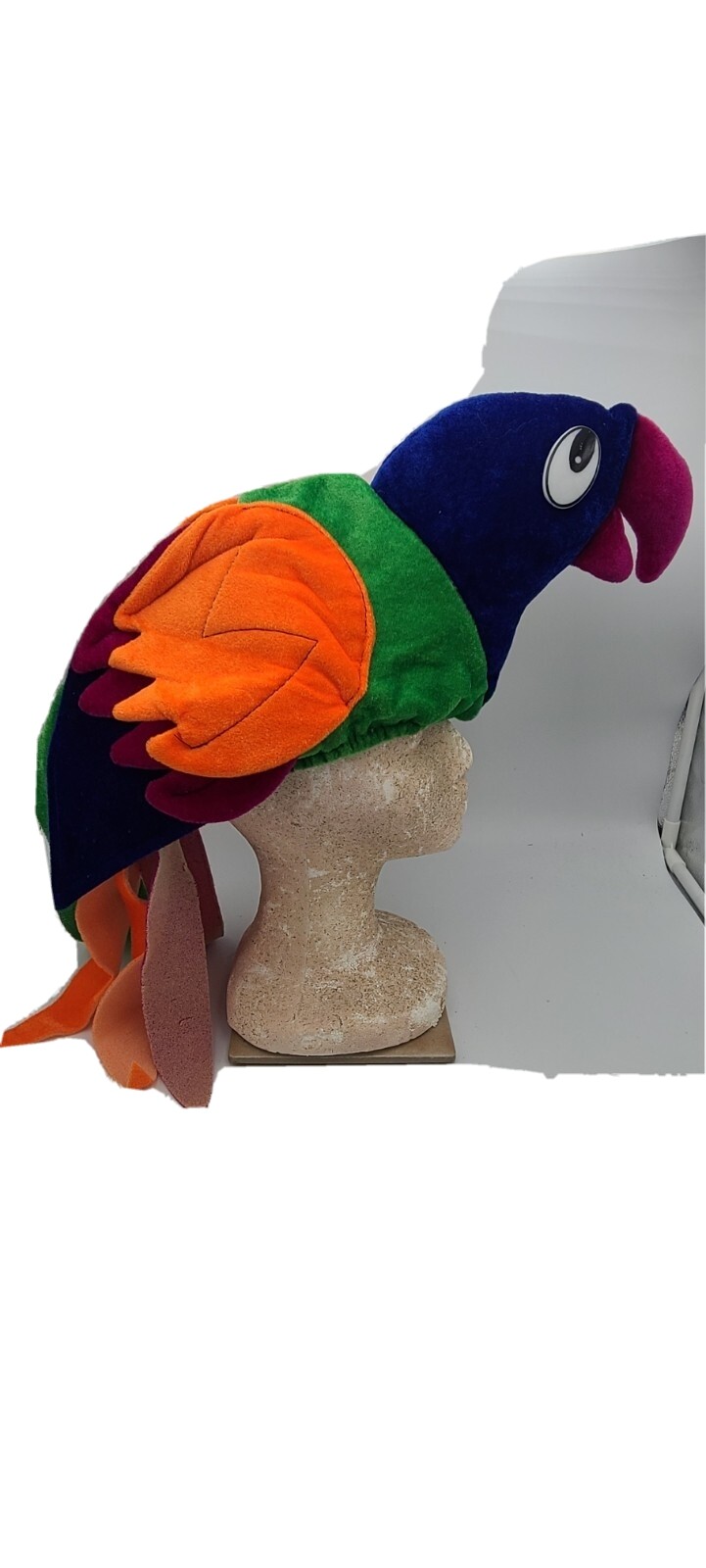 Hat Parrot  Hat velour hat funny hat novelty hat Bird Hat