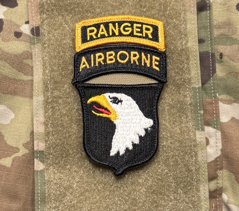 US Army 101st Airborne Division Patch/Ranger Tab w/ Hook Full-Color