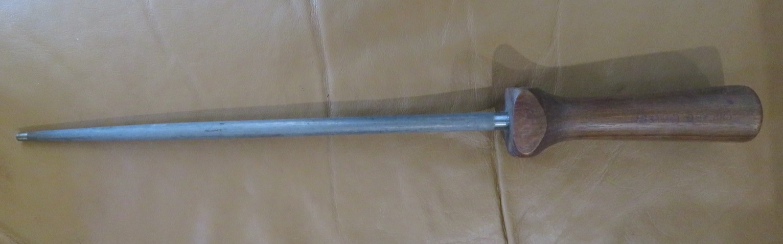 Vtg Chicago Cutlery Knife Sharpening Honing Steel Rod Wooden Handle 10" Steel