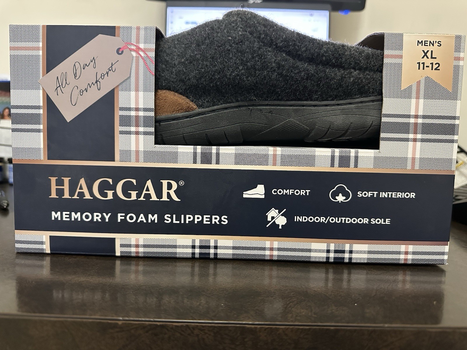Haggar Memory Foam Men’s Slippers Size XL 11-12