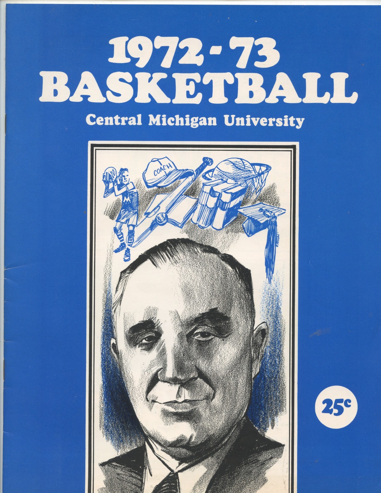 1972 "DAN ROSE DAY" PROGRAM (CENTRAL MICHIGAN vs FERRIS STATE BASKETBALL)