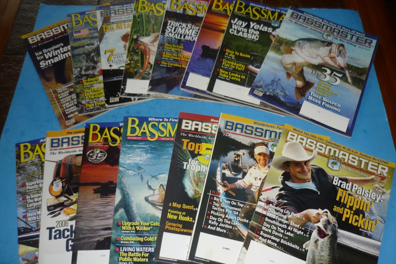 (15) BASSMASTER FISHING MAGAZINE LOT - 2000's ALL DIFFERENT- EX