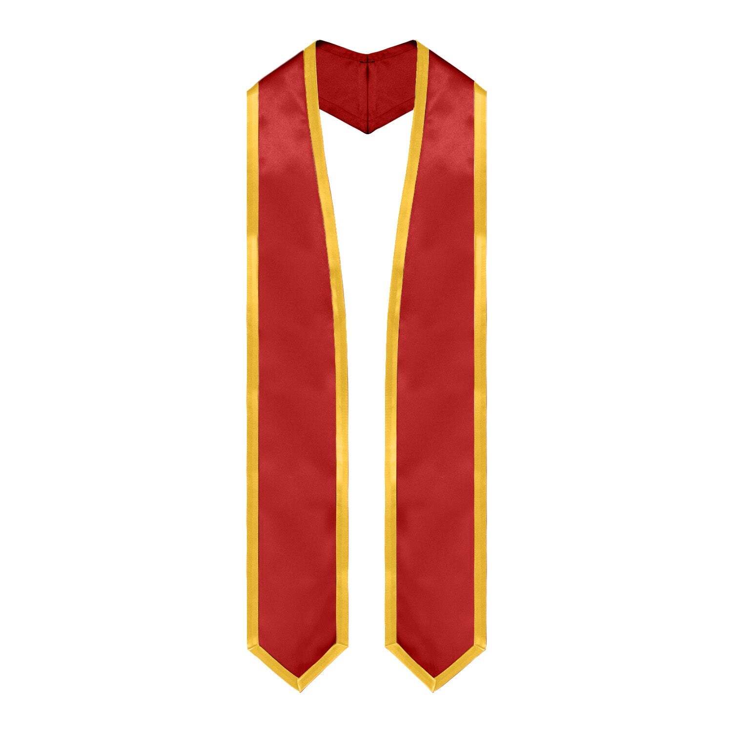 Endea Graduation Red/Gold Plain Stole with Trim Color & Classic End