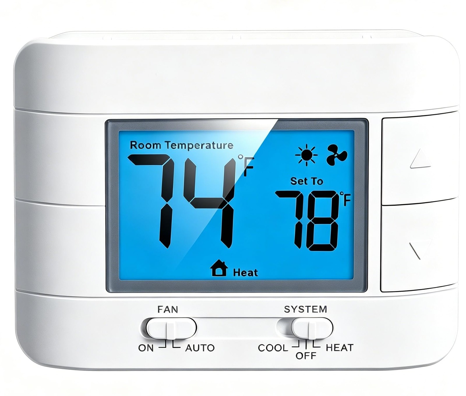 Aowel Non-Programmable Thermostats for House, Single-Stage 1 Heat/ 1 White