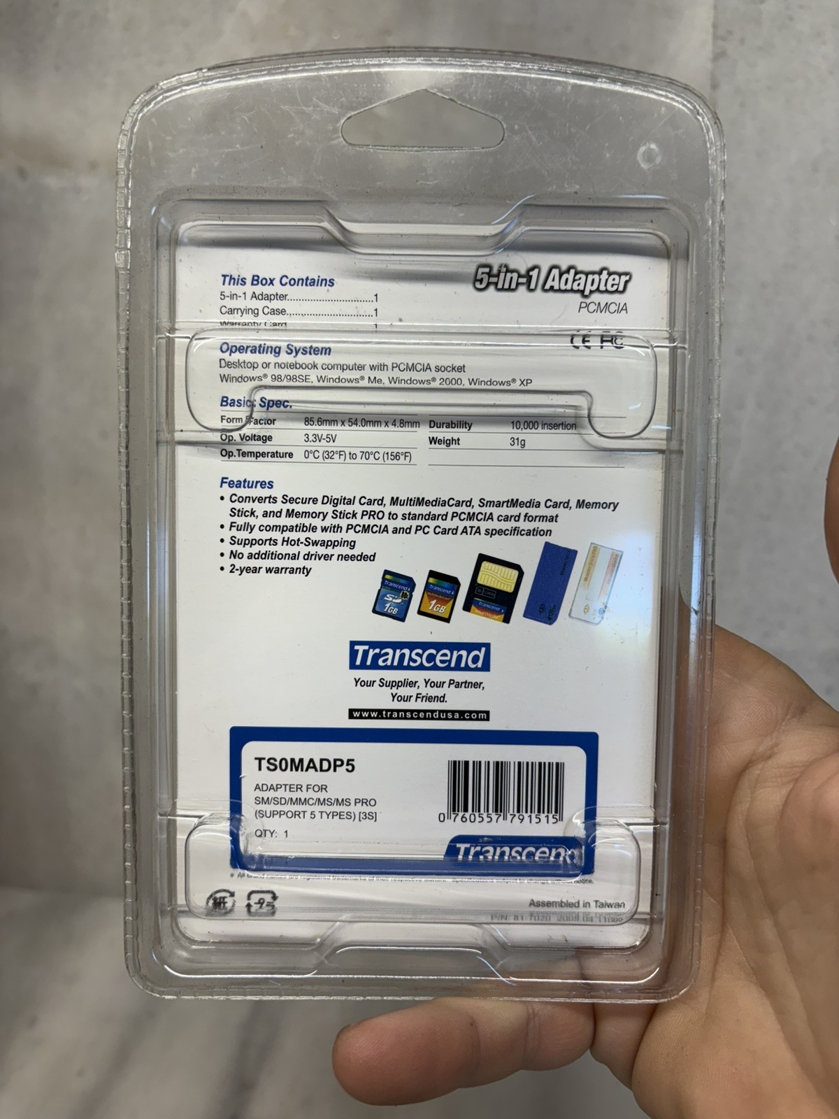 TRANSCEND 5 in 1 Adapter TS0MADP5 + Compact Flash Adapter TS0MCF2PC